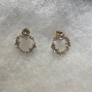 BHLDN gold and crystal circle earring